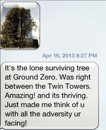 One very encouraging text message a sweet friend sent me :)